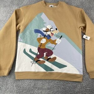 Disney Parks Goofy Sweatshirt Large Pullover Adults Winter Ski Snow